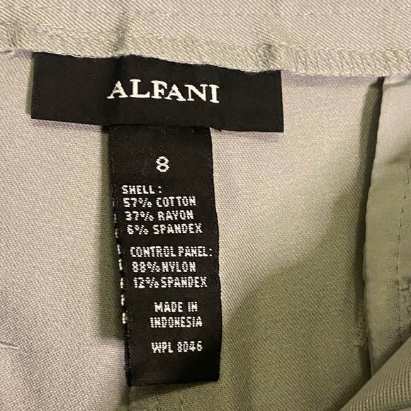 Alfani Ash Grey Suit Pants Size 8 Slim Leg Tummy Control New w/ Tags - Picture 5 of 8